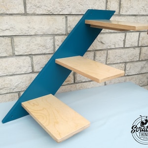 Wally 3-Step (Left to Right Climb), Cat Shelf, Cat Step, Wall Mounted Cat Stairs, Cat Climbing Shelf, Wall furniture, Cat climber, Cat gym