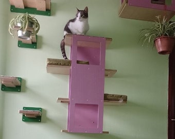 Wally Stacker, Cat shelf,  Wall Mounted Cat Bed, Cat perch,  Cat box, Cat gym, Cat playground, Cat loft