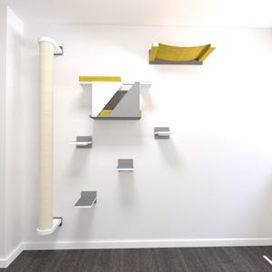 Cozy Apartment Bundle - Cat furniture set with Scratching Post, Hammock, Tunnel Bed, and stairs