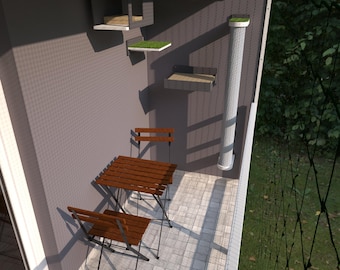 Catio Small Balcony Bundle - set of cat shelves for an apartment balcony
