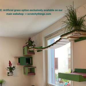 Wally WideBridge (Flat - Flat mount), Cat bridge, Wall mounted, Cat Playground, Connecting bridge, Cat Walkway, Cat gym,Cat boardwalk,Shelf