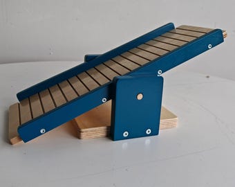 Nibbler Seesaw - Teal - READY TO SHIP - teeter-totter,  teeterboard, bunny, rabbit, guinea pig, small animal, pet gift, playground, pet toy