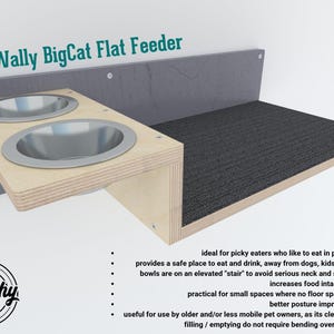 Wally BigCat Wohnung Fressnapf Regal, Doppel Katzen Fressnapf Regal, Wandmöbel, Katzenschalen, Fressnapf