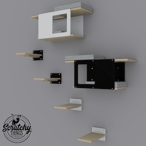 Wally Mini Double Bundle - 2xTunnel Mini e 4x1-Step - Mensola per gatti, Centro attività per gatti, Trespolo per gatti, Montaggio a parete, Cuccia per gatti, Palestra per gatti, Complesso per gatti