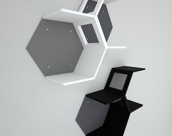 Wally OpenHex 4-pack, Hexagonal cat shelf, Honeycomb cat bed