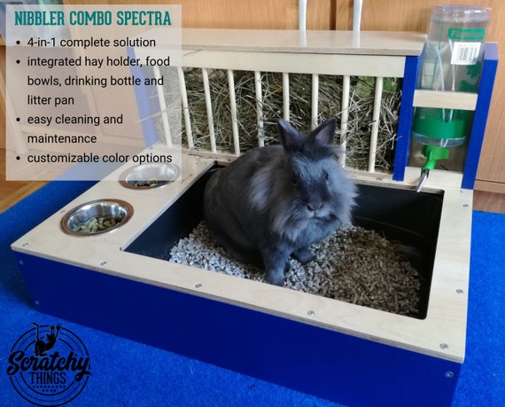 Hay Feeder 4in1 Bunny Rabbit Hay And Food Feeder With Built In