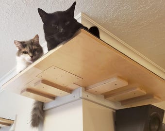 Wally Wraparound, Cat wrap around corner wall mounted shelf, Outside corner shelf