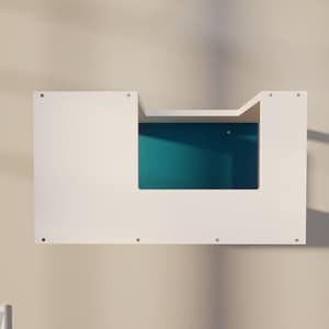 Wally BigCat Mezzanine Mini, Modern wall mounted cat tunnel shelf with a bed inside and multiple openings