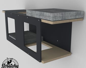 Wally BigCat Tunnel - large wall mounted cat shelf for big cats, large breeds and obese cats