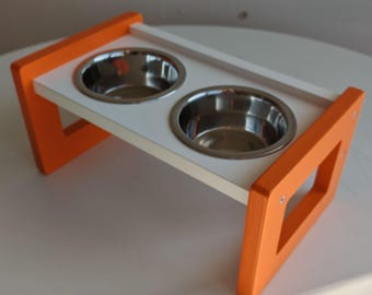 Floory Brunch, Podwyższony stojak na miski dla małych zwierząt, Podwyższony podajnik karmy dla kotów, małych psów lub królików, Stacja karmienia
