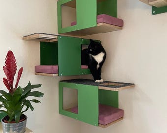 Wally CornerTunnel 3-pack - Cat shelf, Cat activity center, Cat perch, Cat wall, Cat bed, Cat gym, Cat complex, Cat corner, Wall mounted