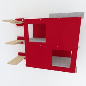 Wally BigCat Loft Bundle - BigCat Loft & 3x1-Step -Cat shelf, Cat activity center, Cat perch, Cat gift, Cat bed, Cat gym, Cat complex