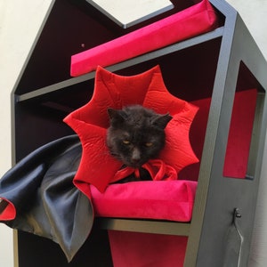 Wally Vampurrra, Coffin wall cat shelf, Gothic furniture, Cat bed - Right Side Exit