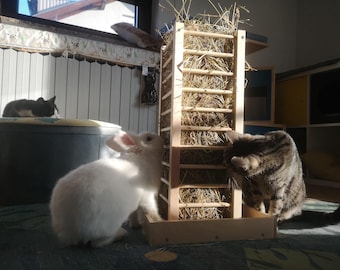Nibbler HayTower, bunny, rabbit, Hay holder, Hay tower, Hay stand, Hay rack, Hay feeder, Bunny toy, Bunny furniture, Hay bin, Hay loft