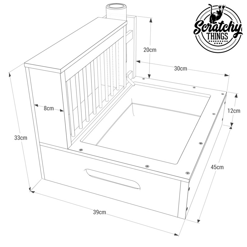 3in1 bunny rabbit hay feeder with built in litter box and a free standing water bottle holder hay feeder hay rack Nibbler Combo Mini