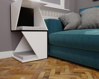 Floory Sharp Tower - Side Table Corner Double Bed Shelf Box for Cats