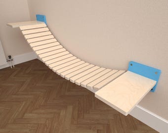 Mostek Wally (1Step - montaż 1Step), mostek dla kota, montaż na ścianie, plac zabaw dla kota, mostek łączący, chodnik dla kota, kładka dla kota, siłownia dla kota, półka