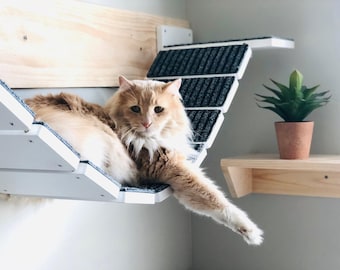 Wally WideBridge (Solo - 1Step mount), Cat bridge, Wall mounted, Cat Playground, Connecting bridge, Cat Walkway, Cat gym,Cat boardwalk,Shelf
