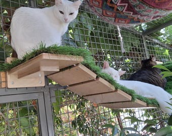 40-Inch Cat Climbing Kit - Sisal Rope Bridge, Ladder & Platform For Indoor Cat Furniture