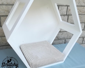 Wally Hex 30, Cat Shelf, Cat Step, Cat Gift, Honeycomb cat house, Cat Climbing Shelf, Cat Perch, Wall furniture, Hexagonal shelf, Cat bed