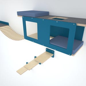 Wally BigCat Play Bundle - BigCat Tunnel, Bridge20, Flat45 & 3x1-Step - Cat shelf, Cat activity center, Cat gift, Cat bed, Cat gym