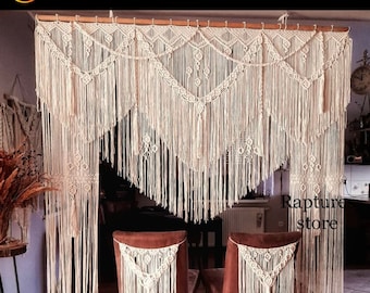 Achtergrond bruiloft macrame achtergrond extra Groot macrame gordijn Rustiek bruiloftsdecor Macrame bruiloftsgordijn
