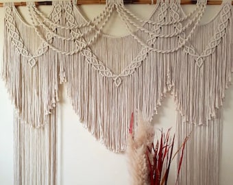 Macramé achtergrond Handgemaakte groot gordijn Boho decoratie muur boog achtergrond bruiloft podium decor