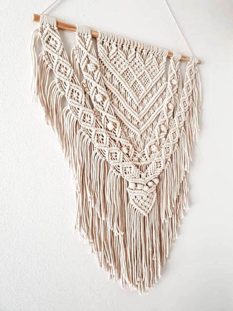 Large Macrame Wall Hanging Simple triangle Macrame wall Etsy