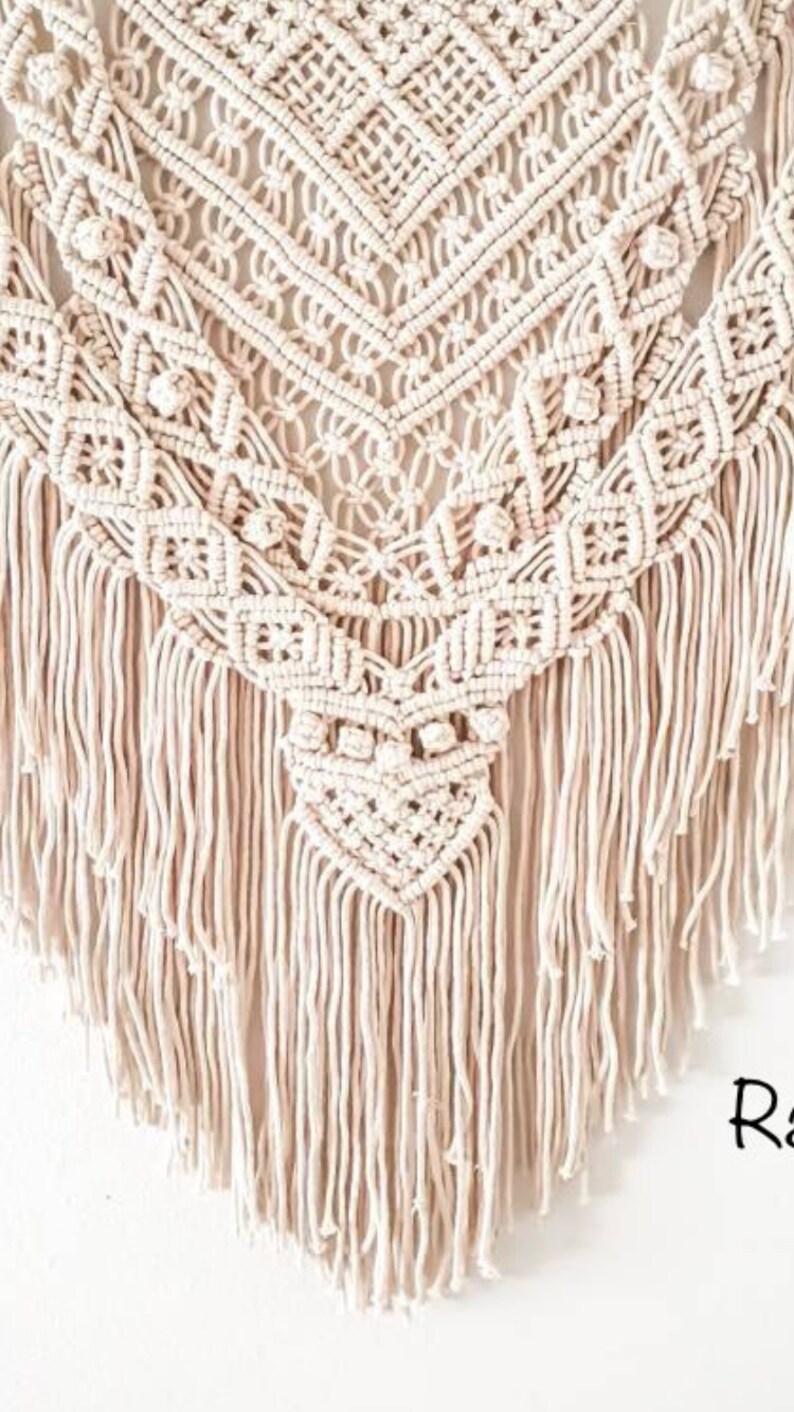 Large Macrame Wall Hanging Simple triangle Macrame wall Etsy