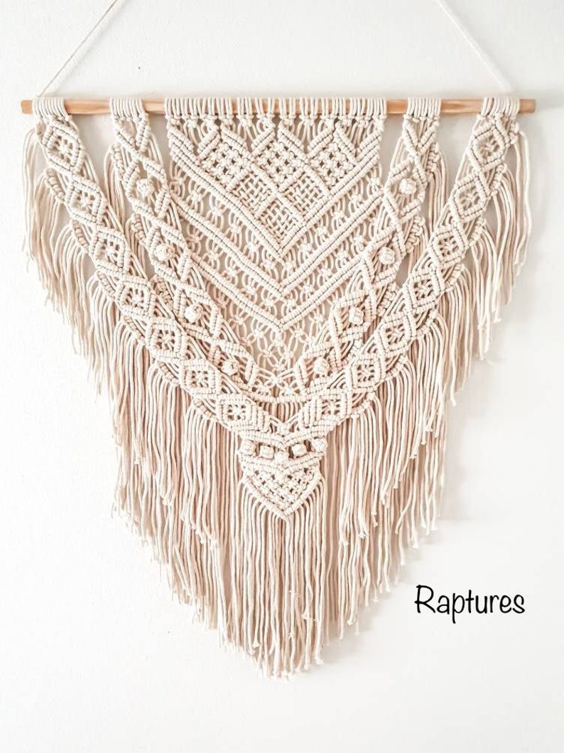 Large Macrame Wall Hanging Simple triangle Macrame wall Etsy