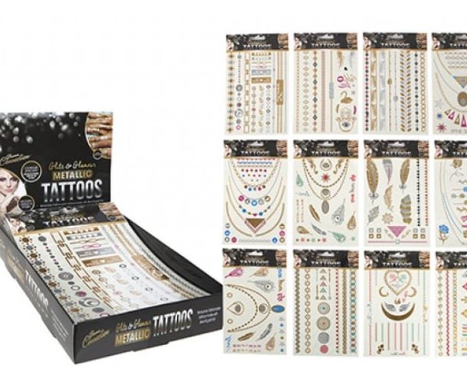 Color Metallic Tattoos, Gold Tattoos, Temporary Tattoos, Metallic