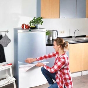 d-fix Metallic Steel Silber - 67,5 cm x 1,5 m STICKY BACK selbstklebendes Kühlschrank-Vinyl