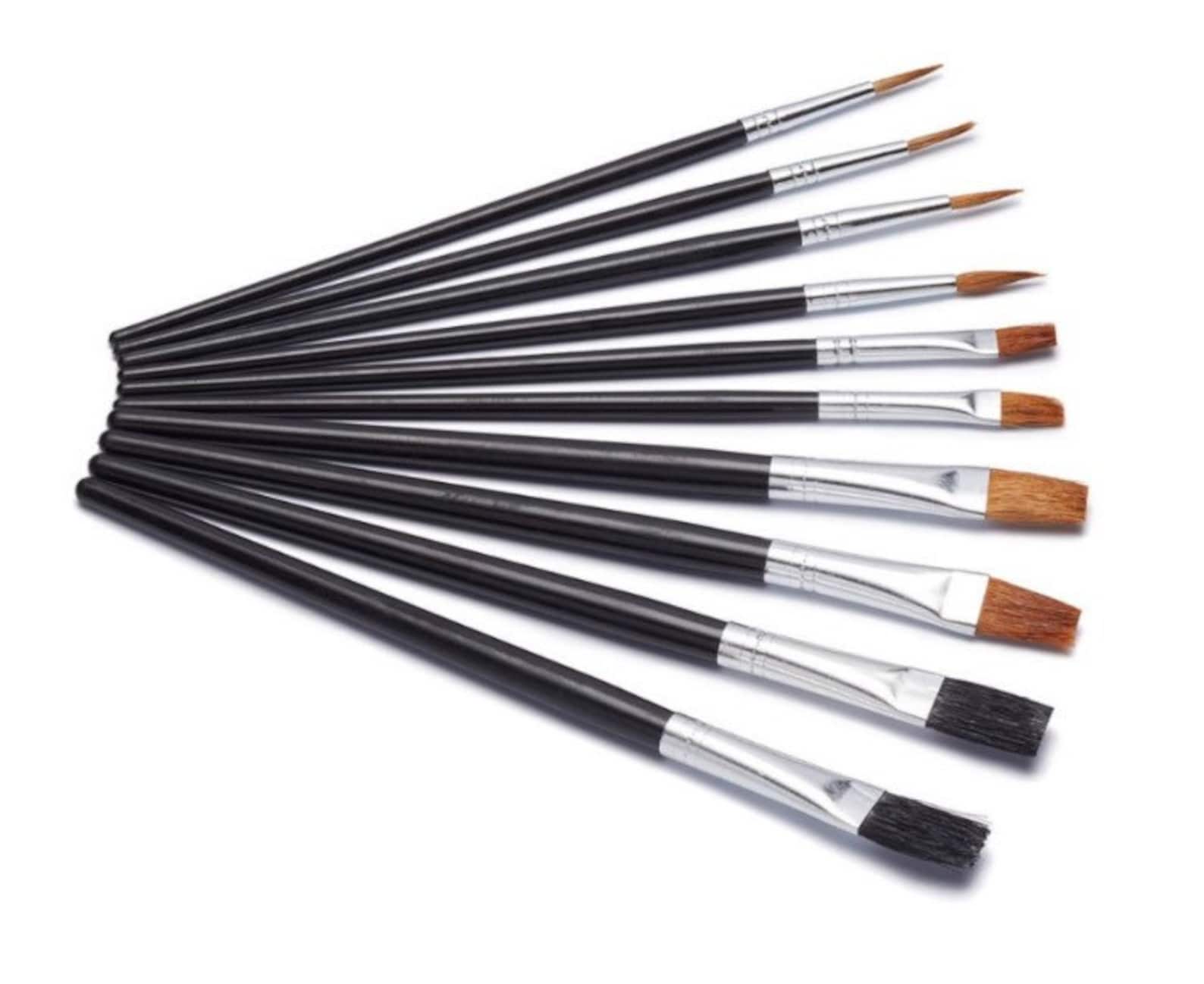 10 Harris Artists Flat PAINT BRUSHES SET Fine Paint work Hobby Etsy