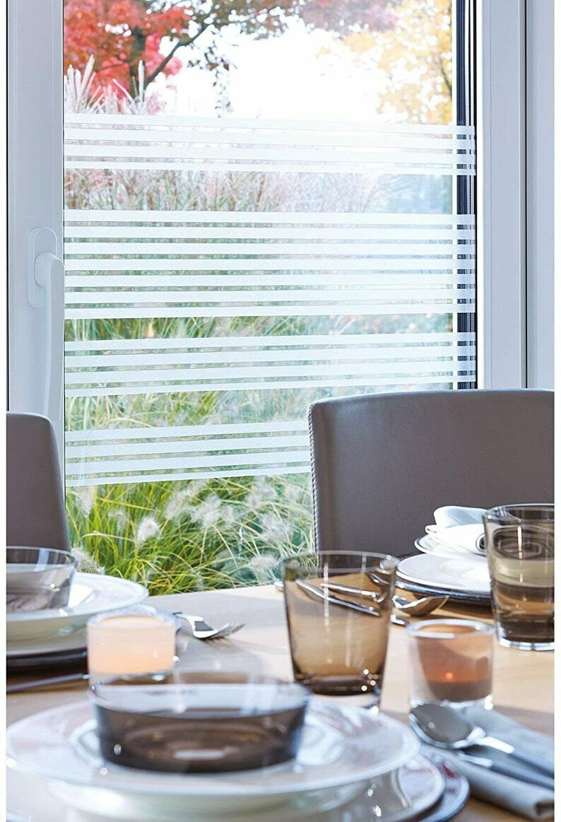 Dcfix Privacy Glass Silver Grey Strips Film FROSTED GLASS Etsy UK
