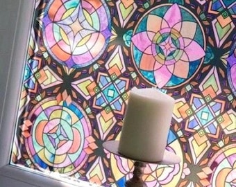 Pellicola per vetri colorati, pellicola per la privacy multicolore (1,5 m x 67,5 cm)