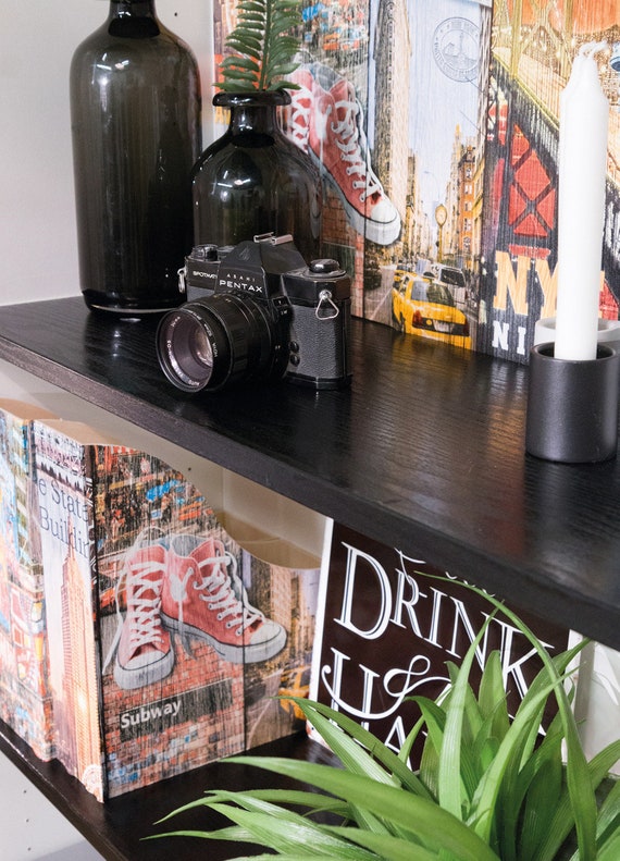 Black Wood Grain Vinyl Wrap Self Adhesive Fablon (67.5cm x 2m)