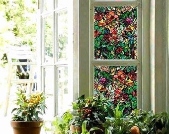 Stained Glass Window Film Tulia Self Adhesive Privacy Film (2m x 45cm)