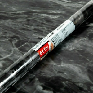 D-c-fix Sticky Plastic Self Adhesive Vinyl Wrap fablon sticky back Romeo silver marble black  67.5cm x 2m  346-8150 uk