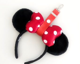 Mouse Ear Lanyard - Orange-Red