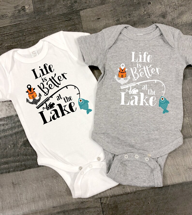 Baby Boy Fishing / Lake Baby Clothes / Boat Baby Clothes / Life is