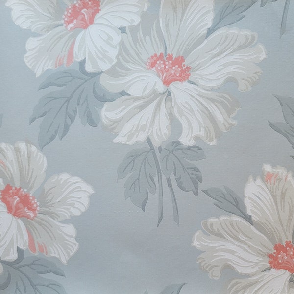 5 XLarge Vintage 1940s Wallpaper Samples (pictured)