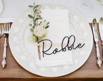 Wedding place card, laser cut names. Wedding place names, table name cards Wood place card Custom place cards Place Setting Wedding Name