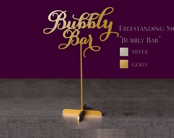 Table Bubbly- Bar Cocktail Sign - Bar Sign - Bar Wedding Sign - Bubbly Bar Sign-Please Send your phone number in the "NOTE to the seller"