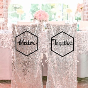 Better Together Black Chair Signs -Chair Sign Wedding- Wooden Chair Signs