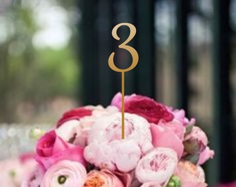 Gold Table Numbers. Table numbers. Weding Table Numbers .Numbers for flower-Decor