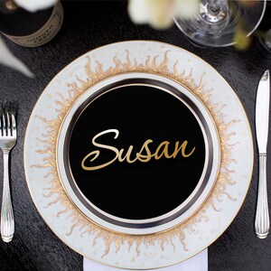Golden Place Cards Personalised Wedding Escort Card Place name Setting Event Decor-Please Send your phone number in &quot;NOTE to the seller&quot;