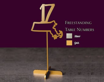 Massachusetts Gold Table Number. Gold Table Numbers. Wedding Table Numbers