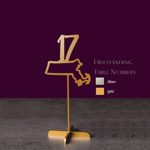 Massachusetts Gold Table Number. Gold Table Numbers. Wedding Table Numbers