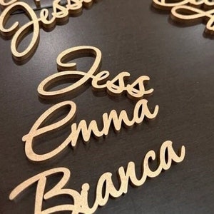 Wedding place card, laser cut names. Wedding place names, table name cards Wood place card Place Names