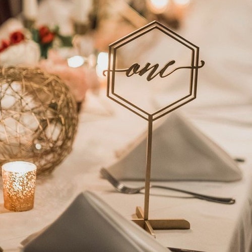 Table Numbers Wedding Table Number gold Table Numbers With Etsy